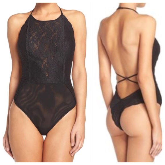 Free People Other - ⬇️Free People Black Dance Around Lace Bodysuit